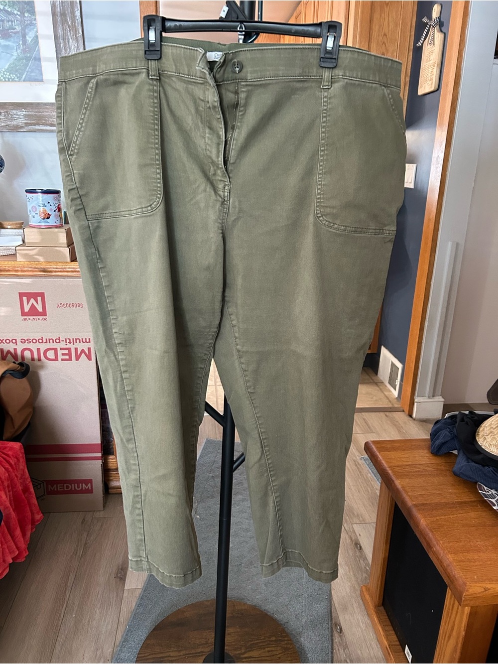 croft & barrow Olive Green Cropped Utility Pants